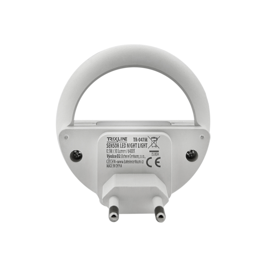 LED Noční světlo se senzorem soumraku LED/0,5W/230V bílá