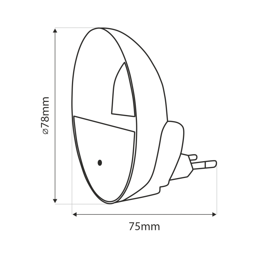 LED Noční světlo se senzorem soumraku LED/0,5W/230V bílá