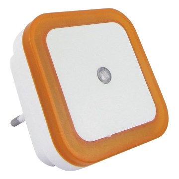 LED Noční světlo se senzorem soumraku LED/0,5W/230V oranžová