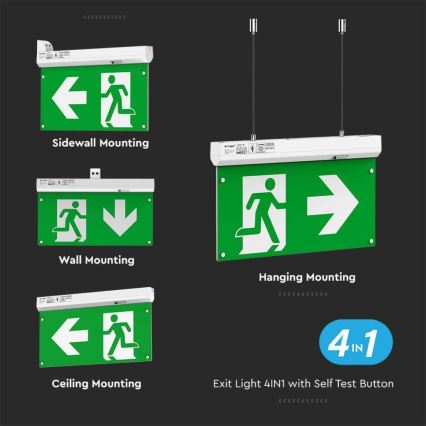 LED Nouzové svítidlo EMERGENCY EXIT LED/2,5W/230V 4v1 6000K