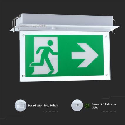 LED Nouzové svítidlo EMERGENCY EXIT SAMSUNG CHIP LED/2W/230V 6000K