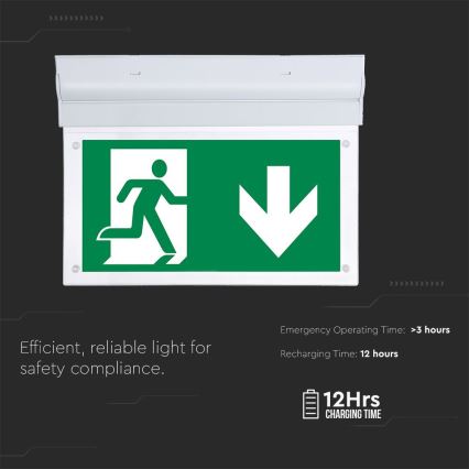 LED Nouzové svítidlo EMERGENCY EXIT SAMSUNG CHIP LED/2W/230V 6000K