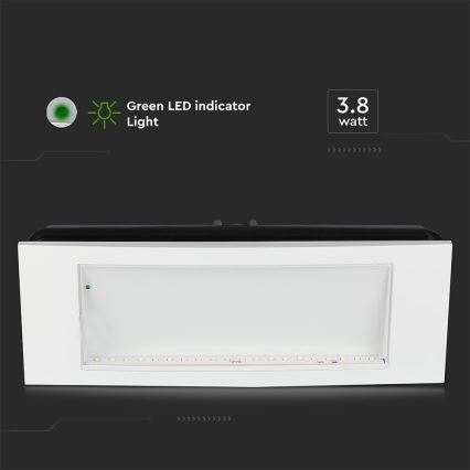 LED Nouzové svítidlo EMERGENCY EXIT SAMSUNG CHIP LED/3,8W/230V 6000K