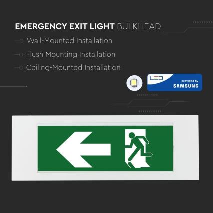 LED Nouzové svítidlo EMERGENCY EXIT SAMSUNG CHIP LED/3,8W/230V 6000K