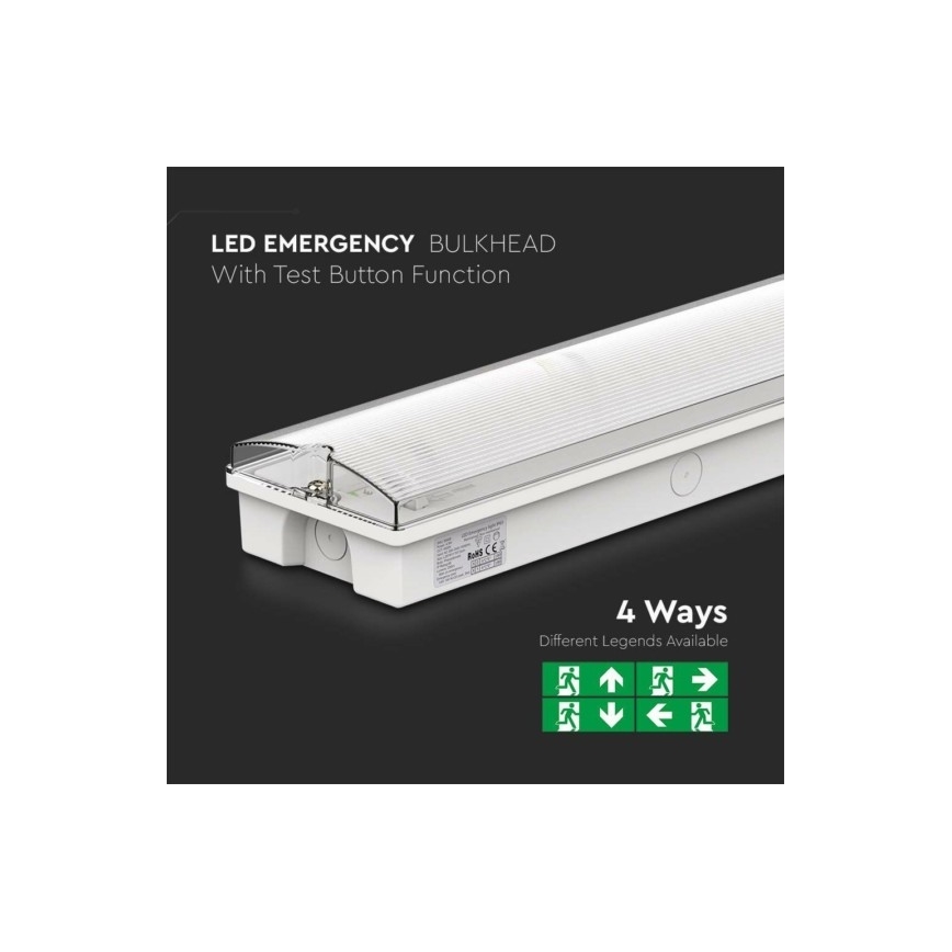 LED Nouzové svítidlo EMERGENCY EXIT LED/3W/230V 6400K IP65