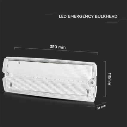 LED Nouzové svítidlo EMERGENCY EXIT LED/3W/230V 6400K IP65