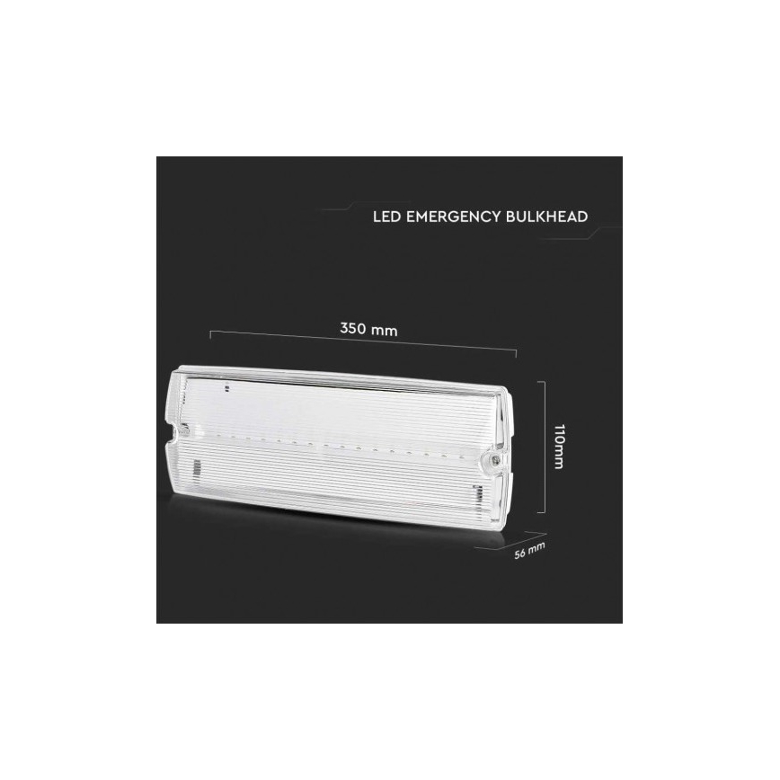LED Nouzové svítidlo s pravidelným testem funkčnosti EMERGENCY EXIT LED/3W/230V 6400K IP65
