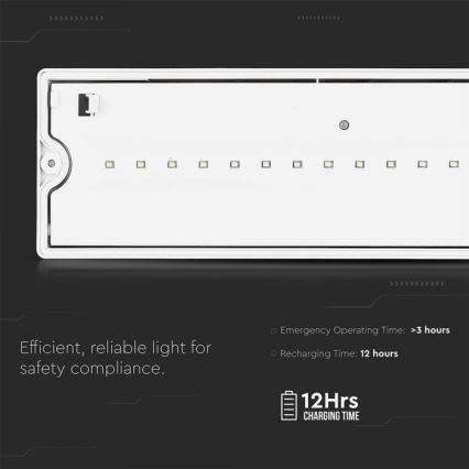 LED Nouzové svítidlo EMERGENCY EXIT LED/3W/230V IP65 6000K 1200mAh