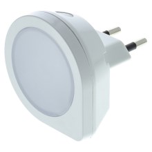 LED Orientační svítidlo se senzorem do zásuvky LED/0,4W/230V 3000K bílá