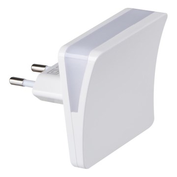 LED Orientační svítidlo se soumrakovým senzorem do zásuvky HOFI LED/0,28W/230V bílá