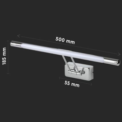 LED Osvětlení zrcadla LED/9W/230V 3000K 50cm lesklý chrom