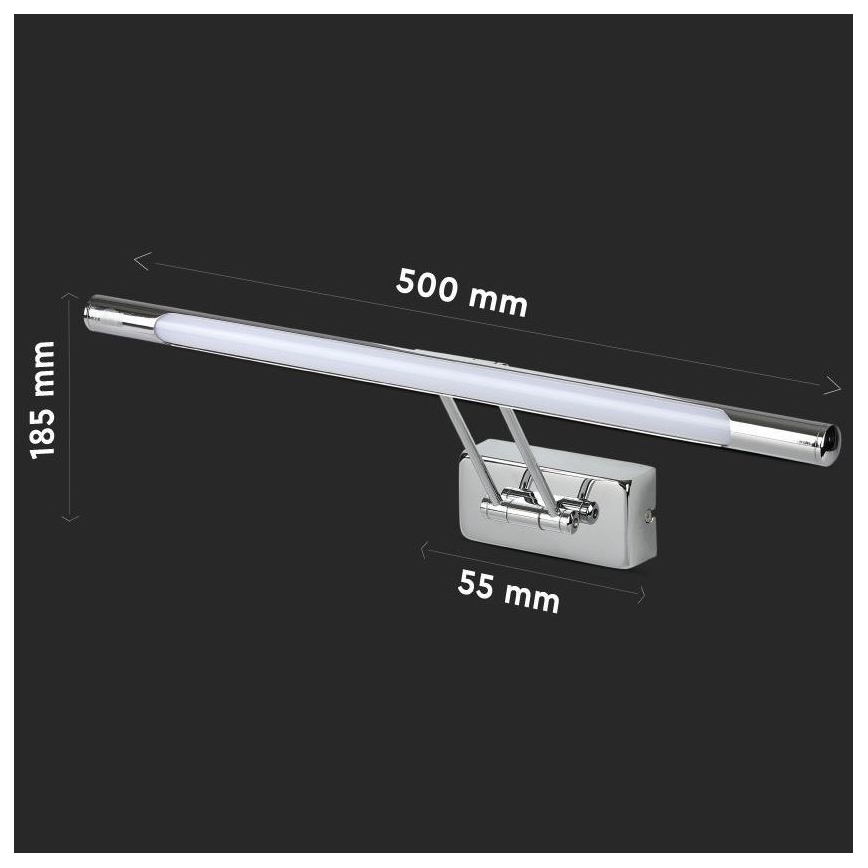 LED Osvětlení zrcadla LED/9W/230V 3000K 50cm lesklý chrom