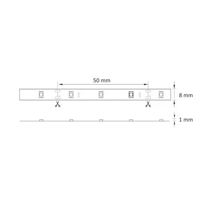 LED Pásek 5m LED/10W/12V IP20 6500K