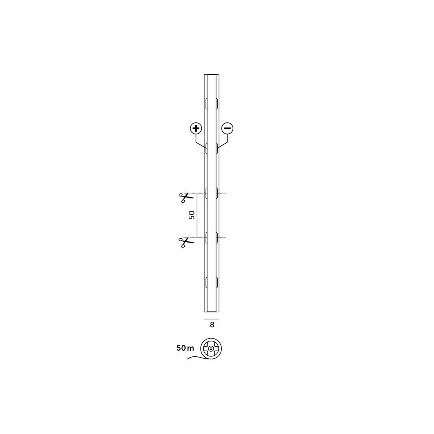 LED Pásek TRAMO LED/500W/24V 50 m 4000K