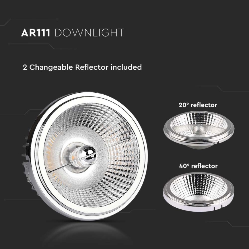 LED Podhledové bodové svítidlo LED/20W/230V 4000K 40°/20° pr. 11 cm lesklý chrom