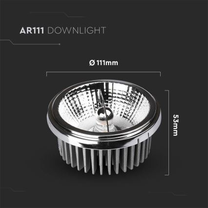 LED Podhledové bodové svítidlo LED/20W/230V 4000K 40°/20° pr. 11 cm lesklý chrom