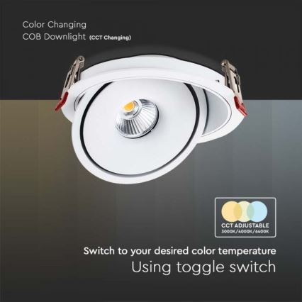LED Podhledové bodové svítidlo LED/28W/230V 3000/4000/6400K pr. 20 cm bílá