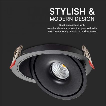 LED Podhledové bodové svítidlo LED/28W/230V 3000/4000/6400K pr. 20 cm černá