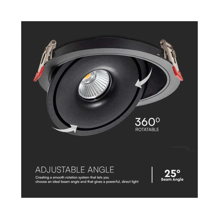 LED Podhledové bodové svítidlo LED/28W/230V 3000/4000/6400K pr. 20 cm černá