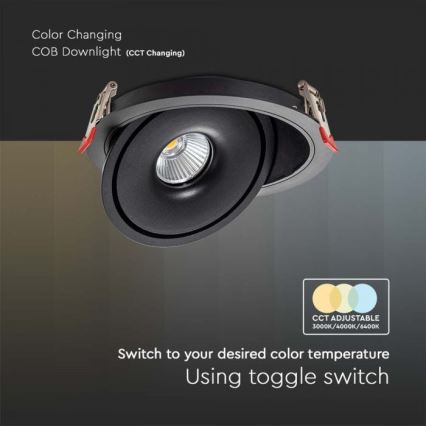 LED Podhledové bodové svítidlo LED/28W/230V 3000/4000/6400K pr. 20 cm černá