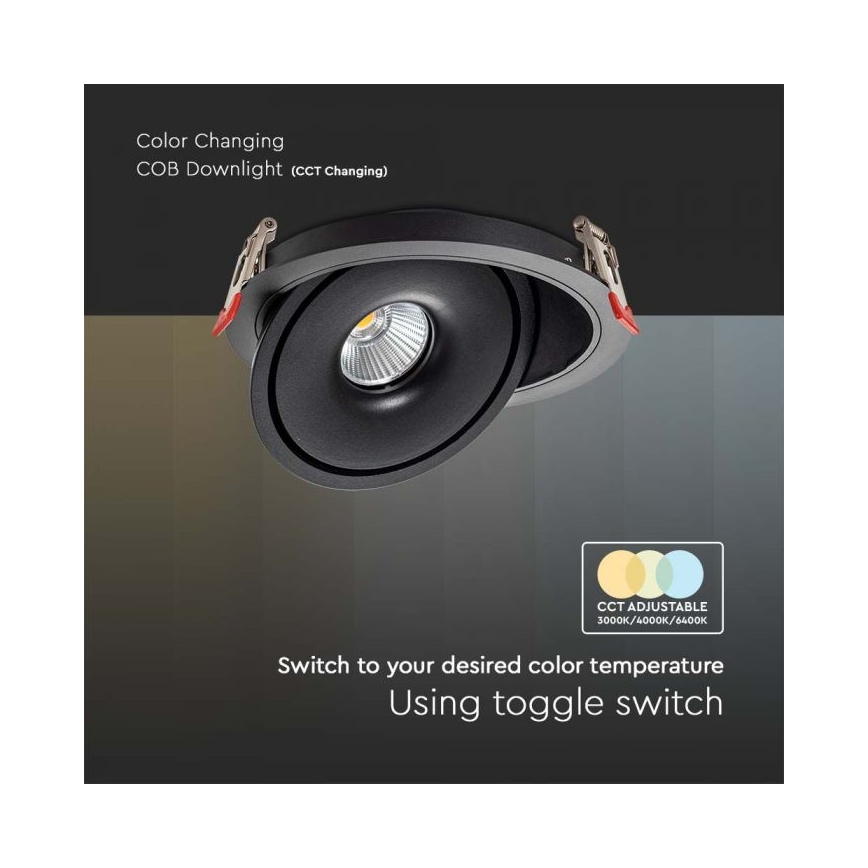 LED Podhledové bodové svítidlo LED/28W/230V 3000/4000/6400K pr. 20 cm černá