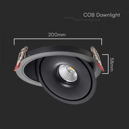 LED Podhledové bodové svítidlo LED/28W/230V 3000/4000/6400K pr. 20 cm černá