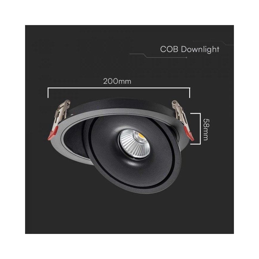 LED Podhledové bodové svítidlo LED/28W/230V 3000/4000/6400K pr. 20 cm černá
