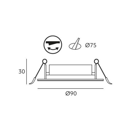LED Podhledové svítidlo BRINO LED/3/5/7W/230V 3000/4000/6500K černá