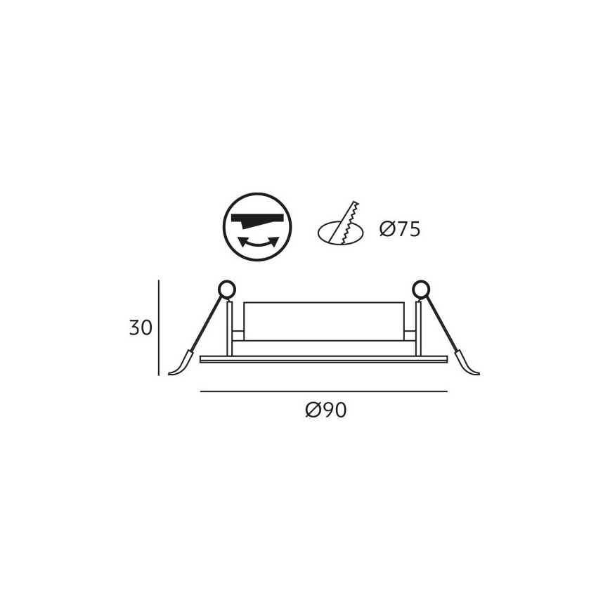 LED Podhledové svítidlo BRINO LED/3/5/7W/230V 3000/4000/6500K černá