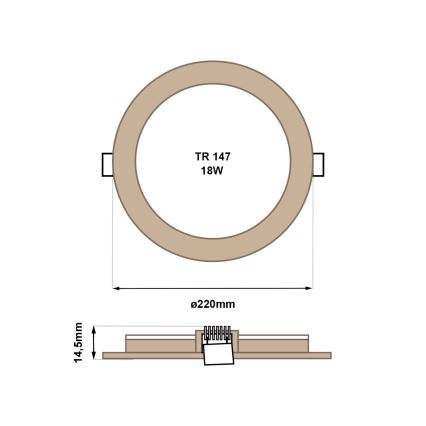 LED Podhledové svítidlo CIRCLE LED/18W/230V 4200K pr. 22 cm hnědá