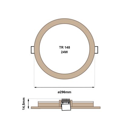 LED Podhledové svítidlo CIRCLE LED/24W/230V 4200K pr. 29,6 cm hnědá