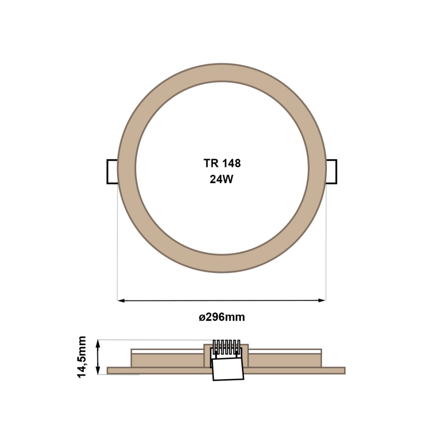 LED Podhledové svítidlo CIRCLE LED/24W/230V 4200K pr. 29,6 cm hnědá