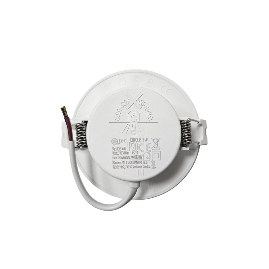 LED Podhledové svítidlo CIRCLE LED/3W/230V 4000K pr. 9 cm bílá