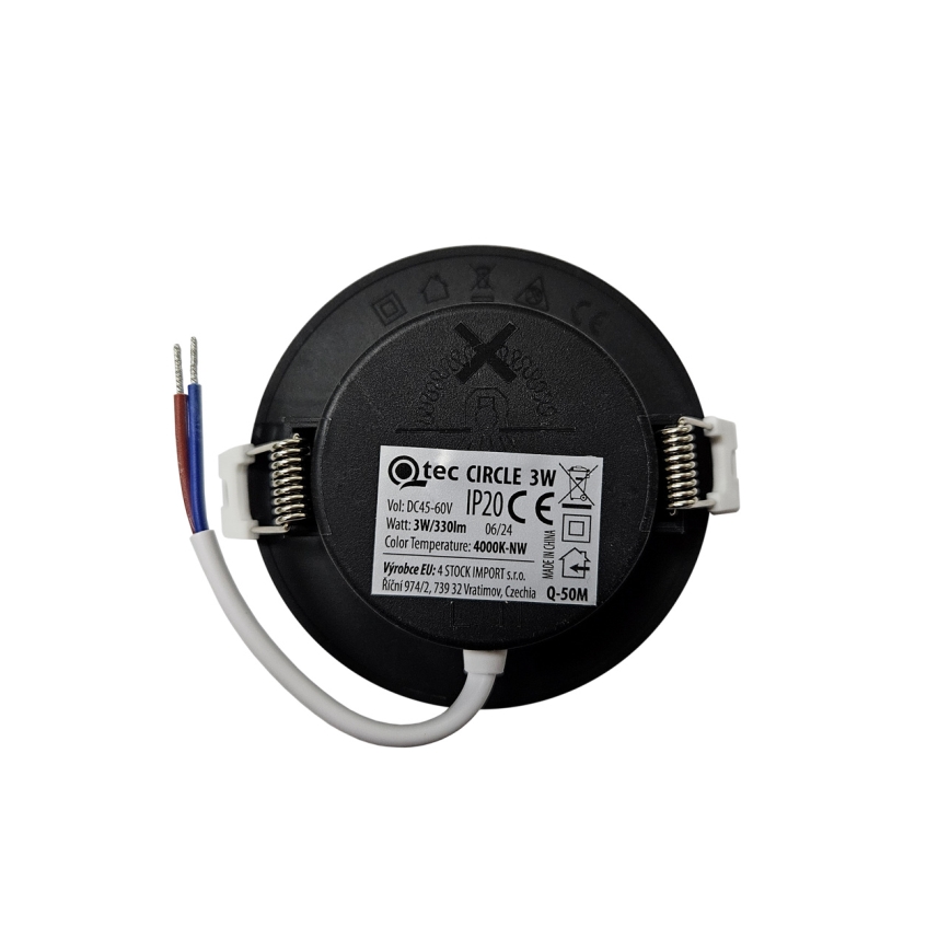 LED Podhledové svítidlo CIRCLE LED/3W/230V 4000K pr. 9 cm černá