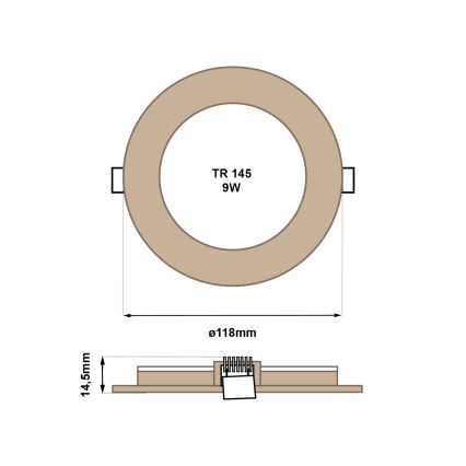 LED Podhledové svítidlo CIRCLE LED/6W/230V 4200K pr. 11,8 cm hnědá