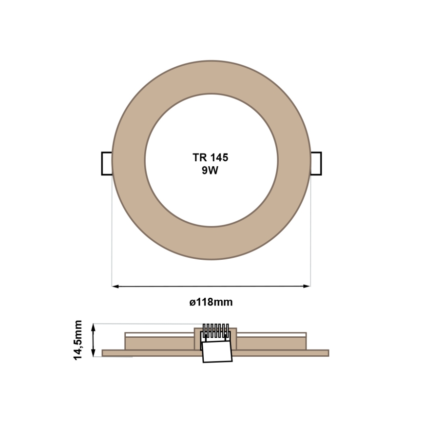 LED Podhledové svítidlo CIRCLE LED/6W/230V 4200K pr. 11,8 cm hnědá
