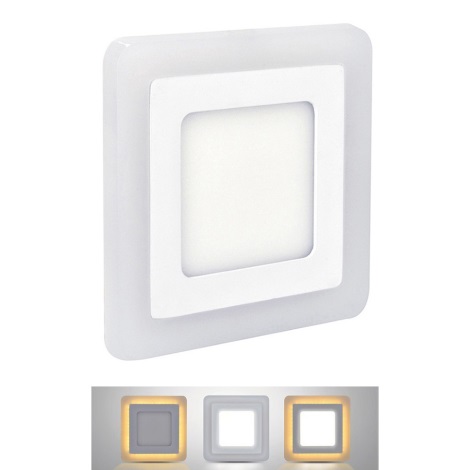 LED podhledové svítidlo LED/12W+1xLED/4W 195x195 mm