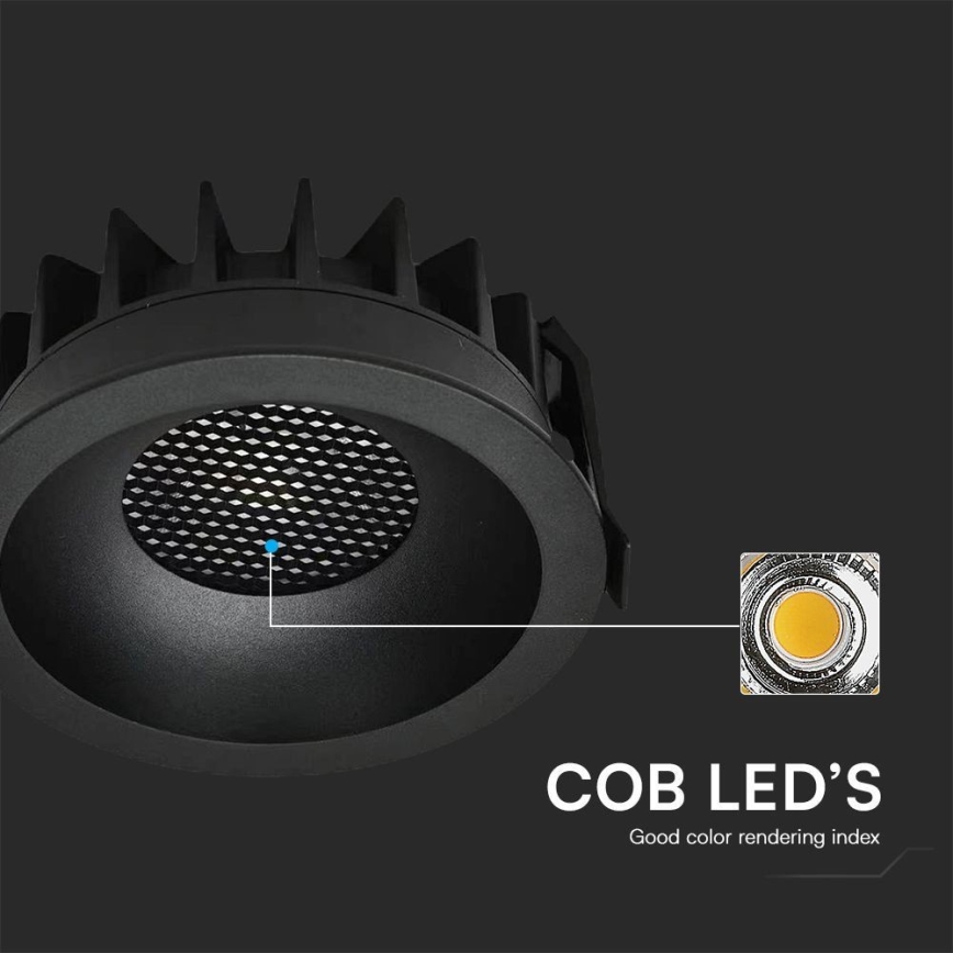 LED Podhledové svítidlo LED/12W/230V 3000/4000/6400K pr. 8,6 cm černá