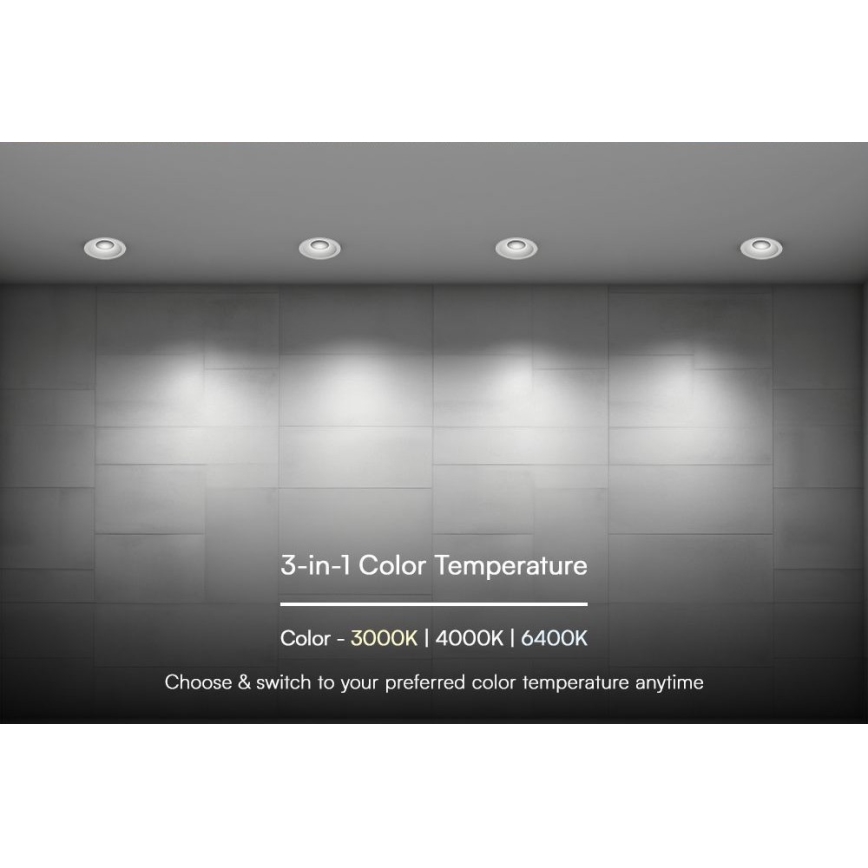LED Podhledové svítidlo LED/18W/230V 3000/4000/6400K pr. 10,6 cm bílá