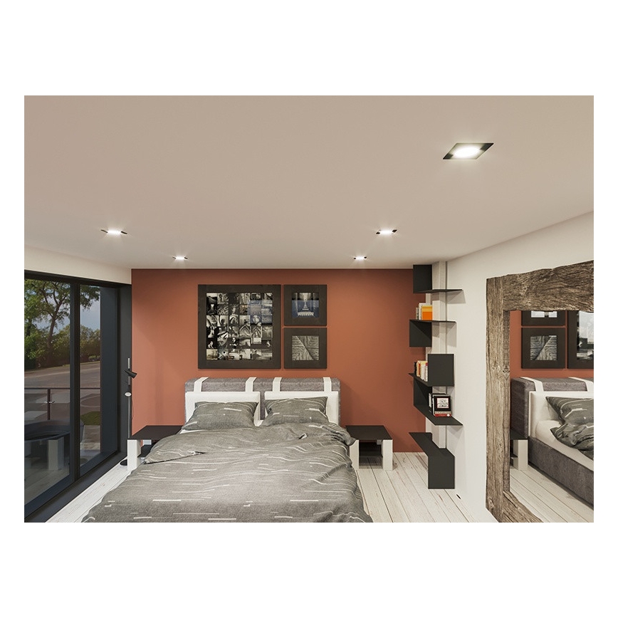LED Podhledové svítidlo LED/18W/230V 4000K 11,5x11,5 cm černá