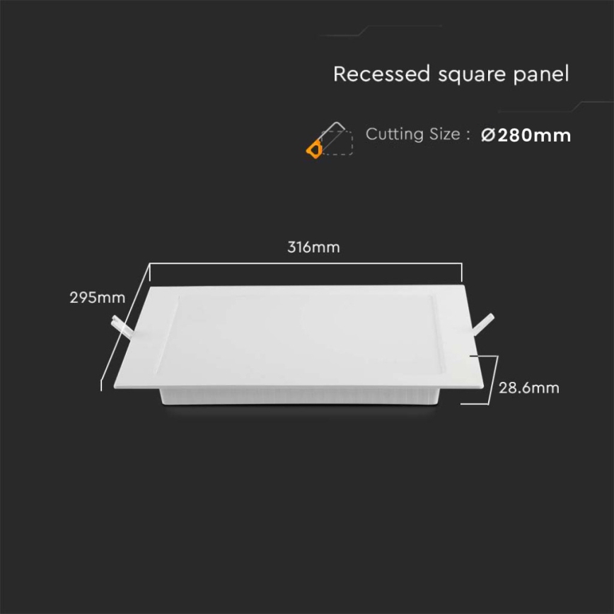 LED Podhledové svítidlo LED/24W/230V 29,5x29,5 cm 3000K bílá