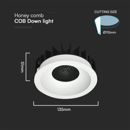 LED Podhledové svítidlo LED/24W/230V 3000/4000/6400K ø 13,5 cm bílá