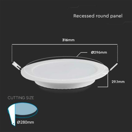 LED Podhledové svítidlo LED/24W/230V pr. 29,6 cm 4000K bílá