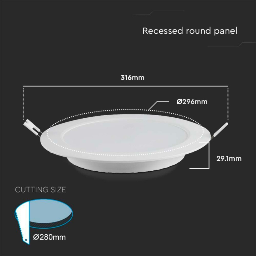 LED Podhledové svítidlo LED/24W/230V pr. 29,6 cm 4000K bílá