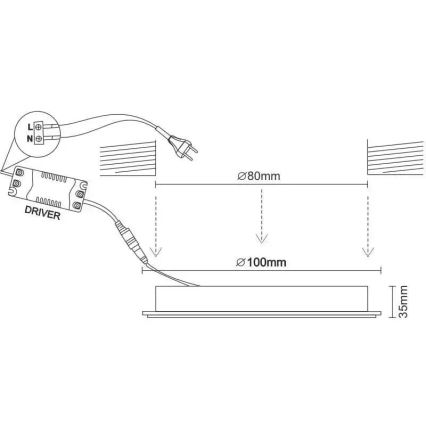 LED Podhledové svítidlo LED/7,5W/230V 4000K bílá