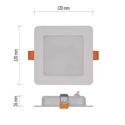 LED Podhledové svítidlo LED/9W/230V 12x12 cm bílá