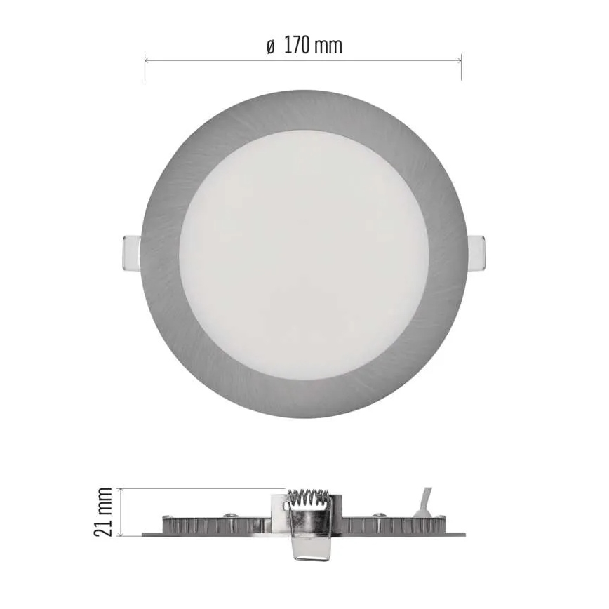 LED Podhledové svítidlo NEXXO LED/12,5W/230V 3000/3500/4000K stříbrná pr. 17 cm