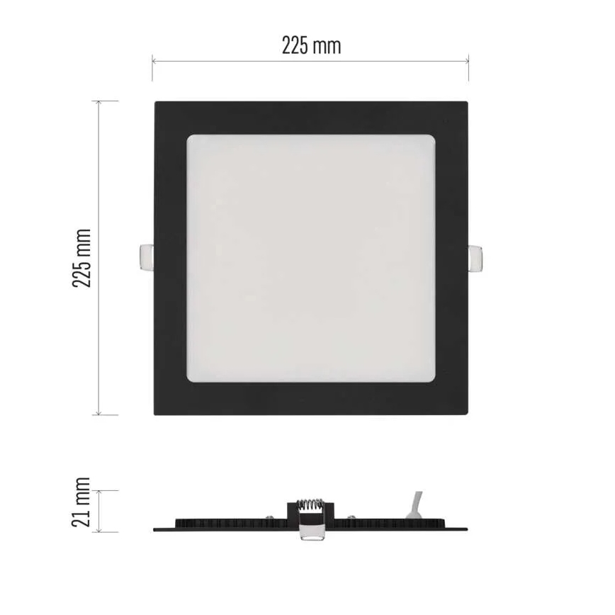 LED Podhledové svítidlo NEXXO LED/18W/230V 3000/3500/4000K černá 22,5 x 22,5 cm