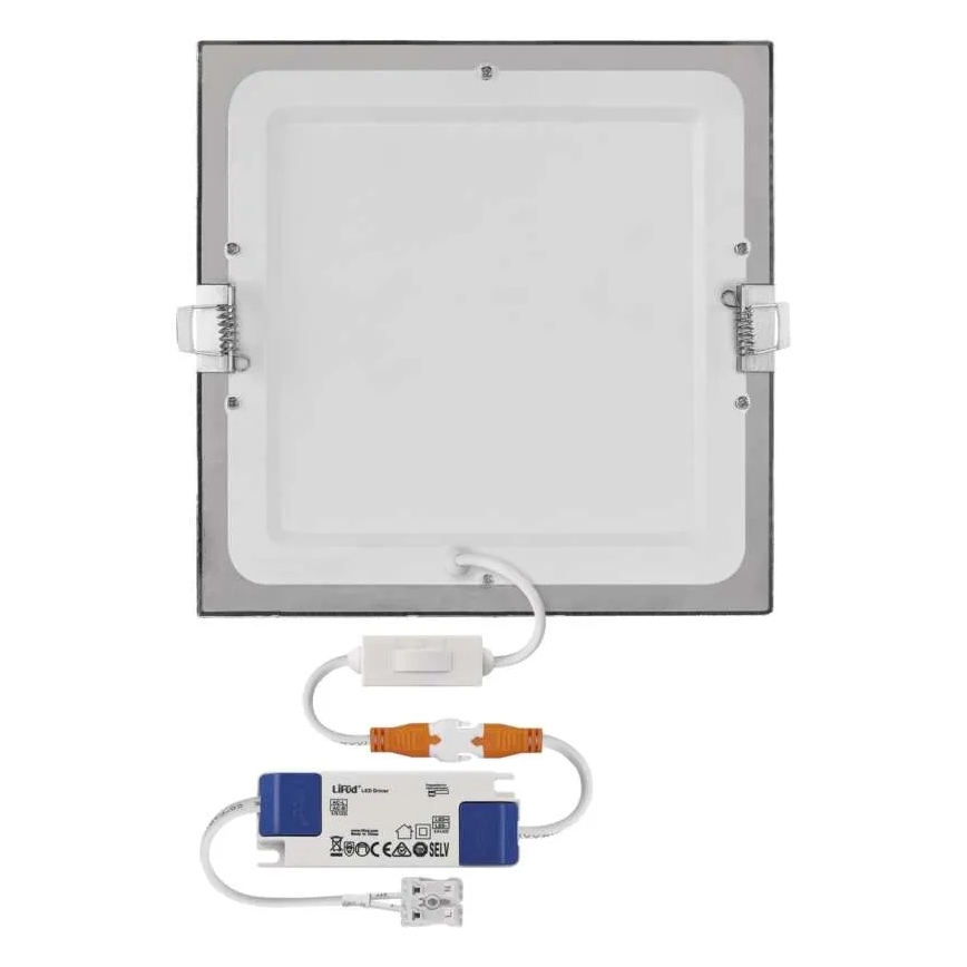 LED Podhledové svítidlo NEXXO LED/18W/230V 3000/3500/4000K stříbrná 22,5x22,5 cm