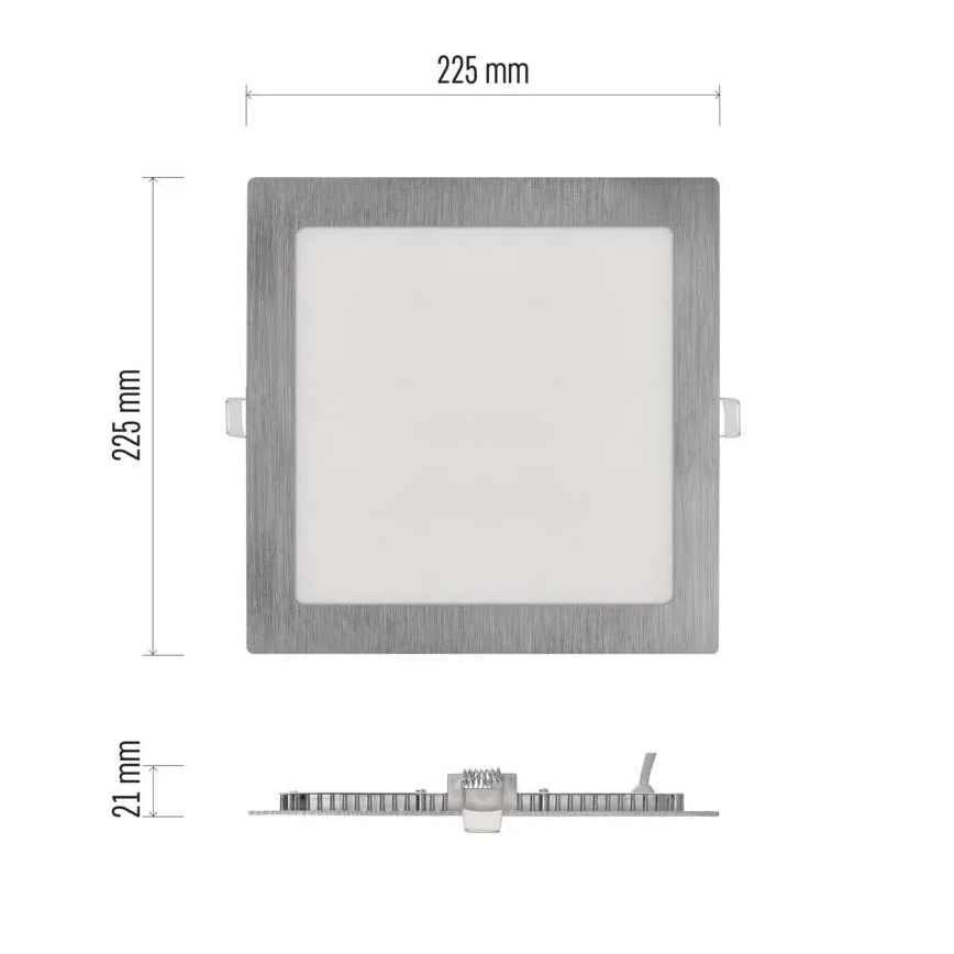 LED Podhledové svítidlo NEXXO LED/18W/230V 3000/3500/4000K stříbrná 22,5x22,5 cm